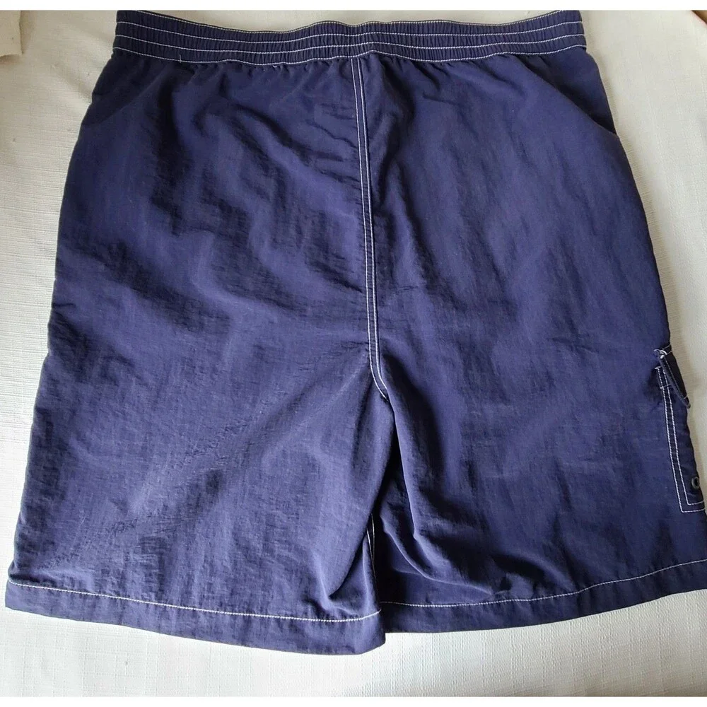 Polo Ralph Lauren Swim Trunks Mens L Blue Board Shorts Cargo Drawstring Blue